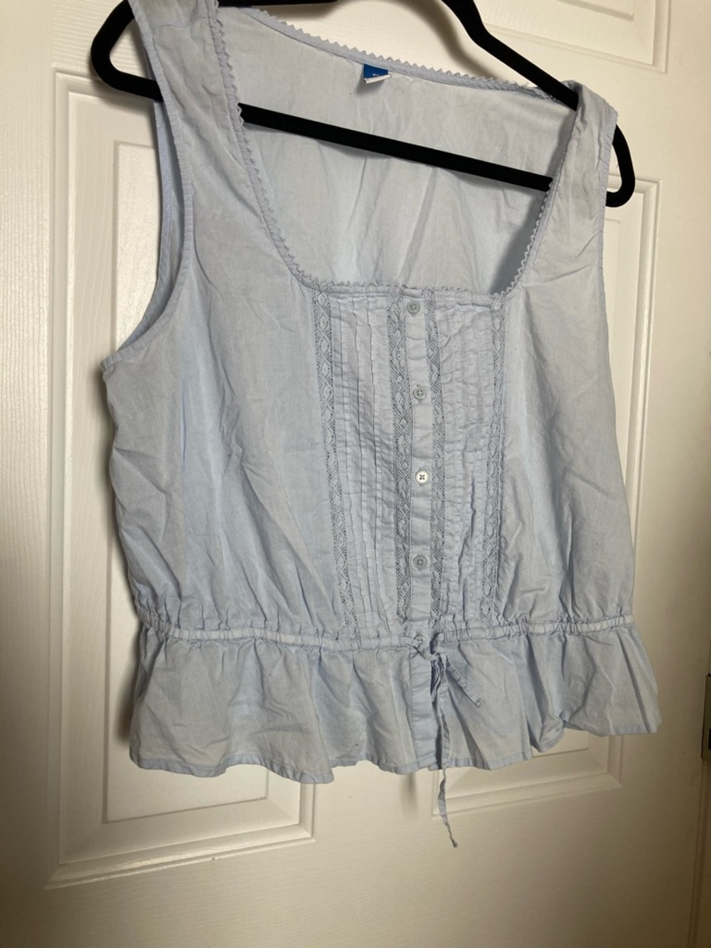 Old Navy Light Blue Sleeveless Peplum Tank Top